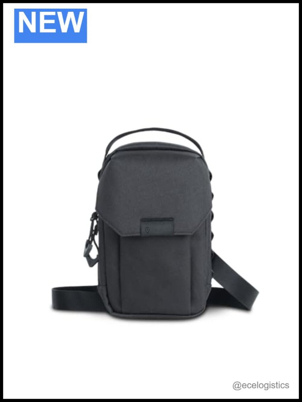 Nylon Crossbody Sling Bag with PU Leather Trim, Adjustable Strap for Travel